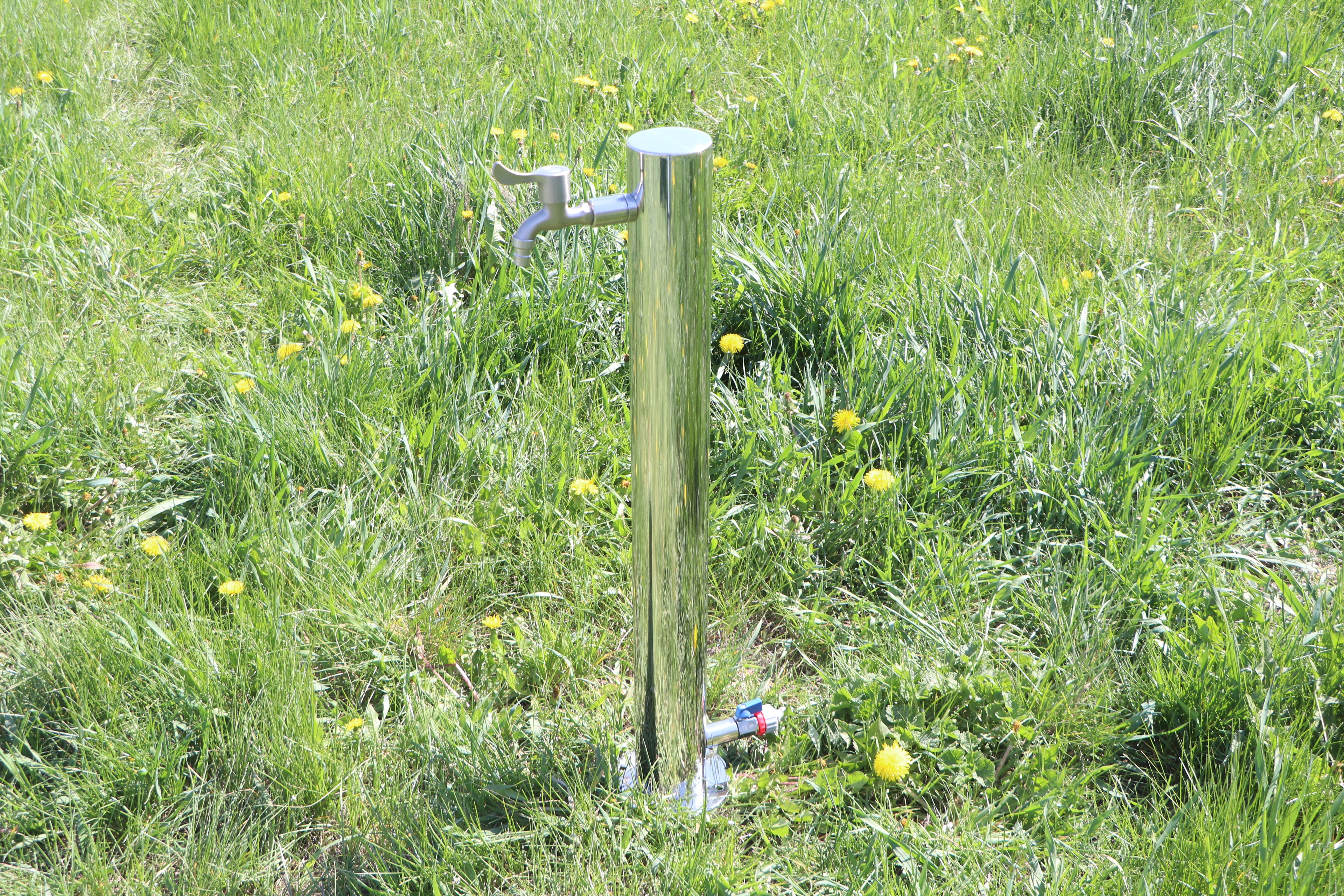Garden water column.Stainless steel