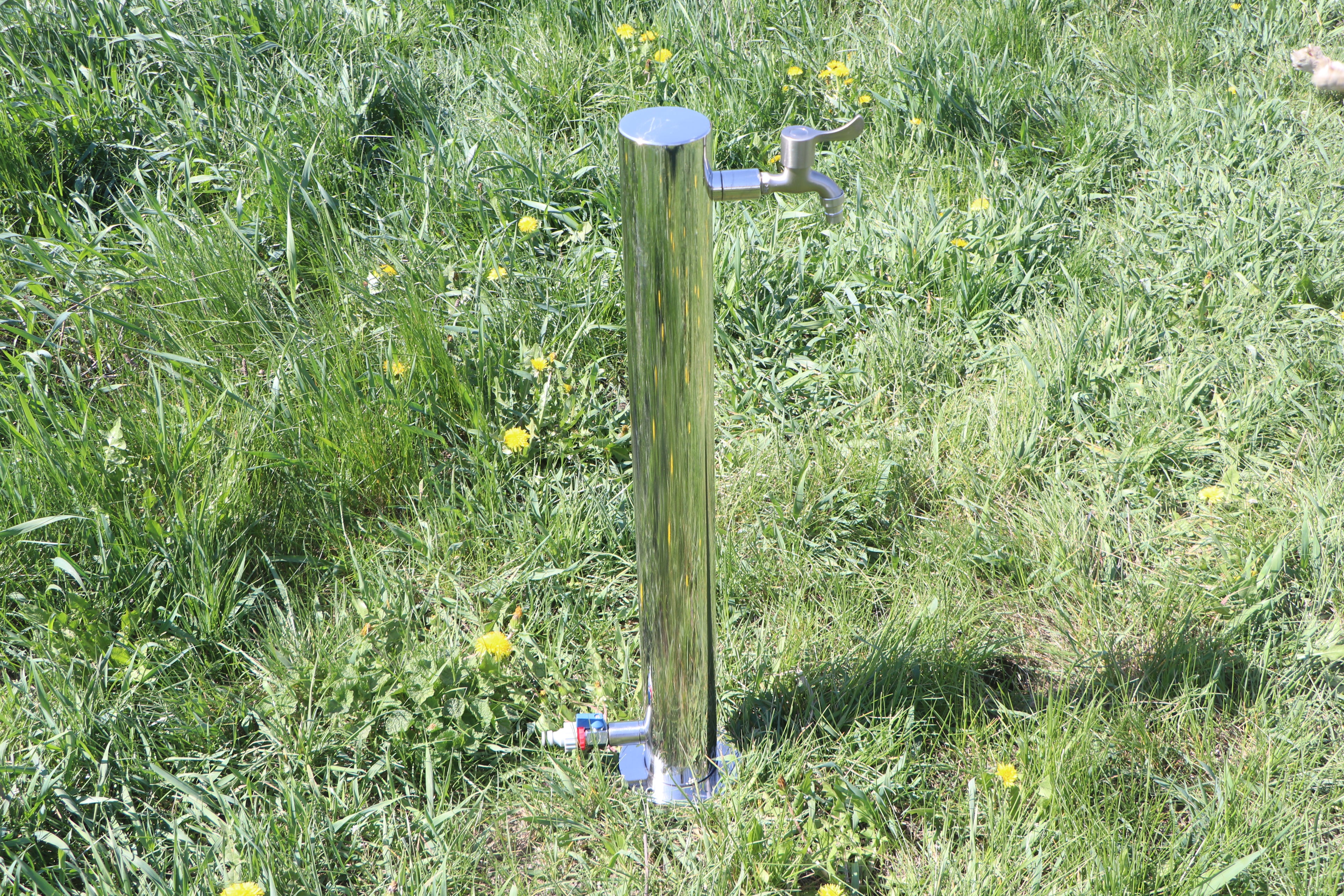 Garden water column.Stainless steel