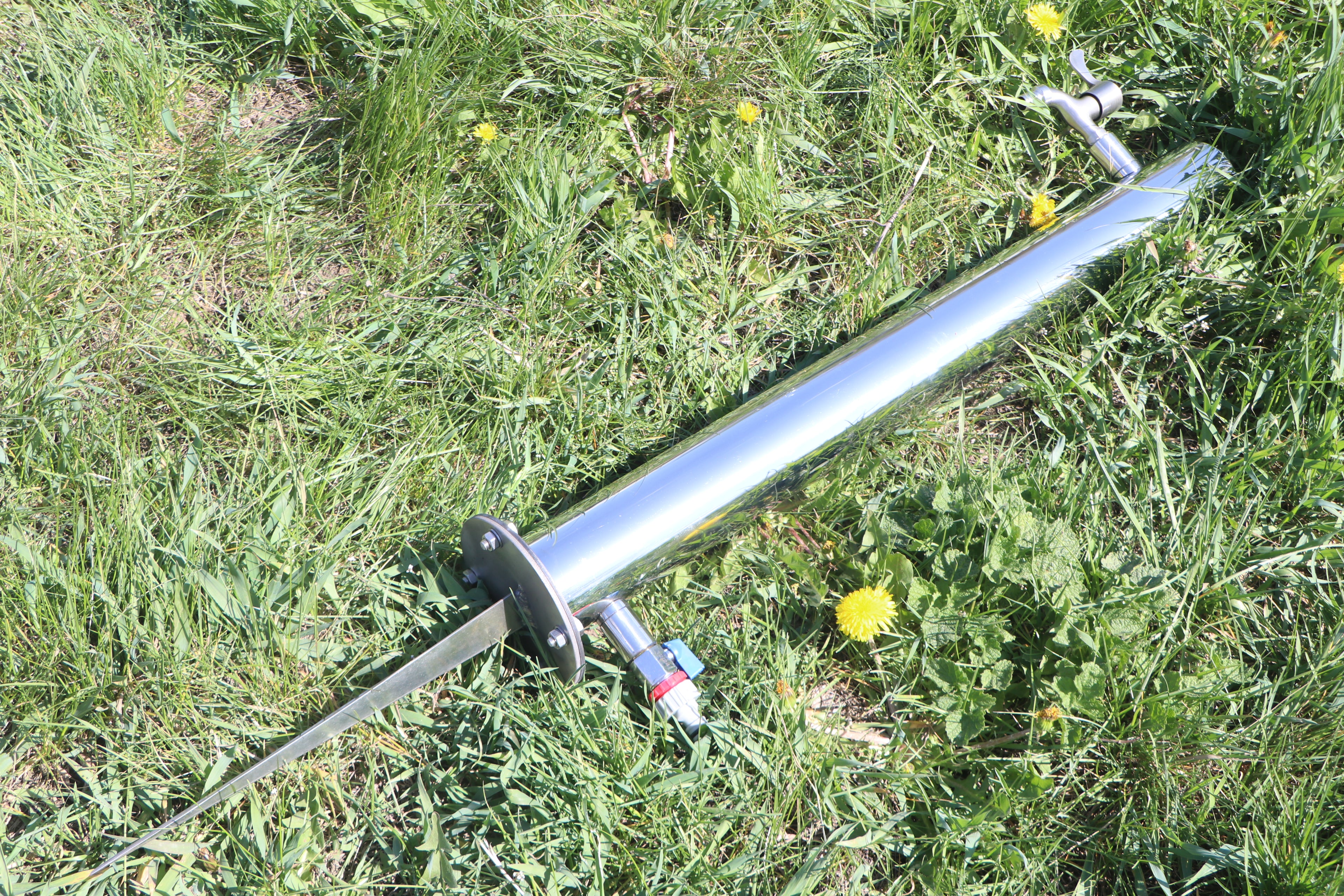 Garden water column.Stainless steel