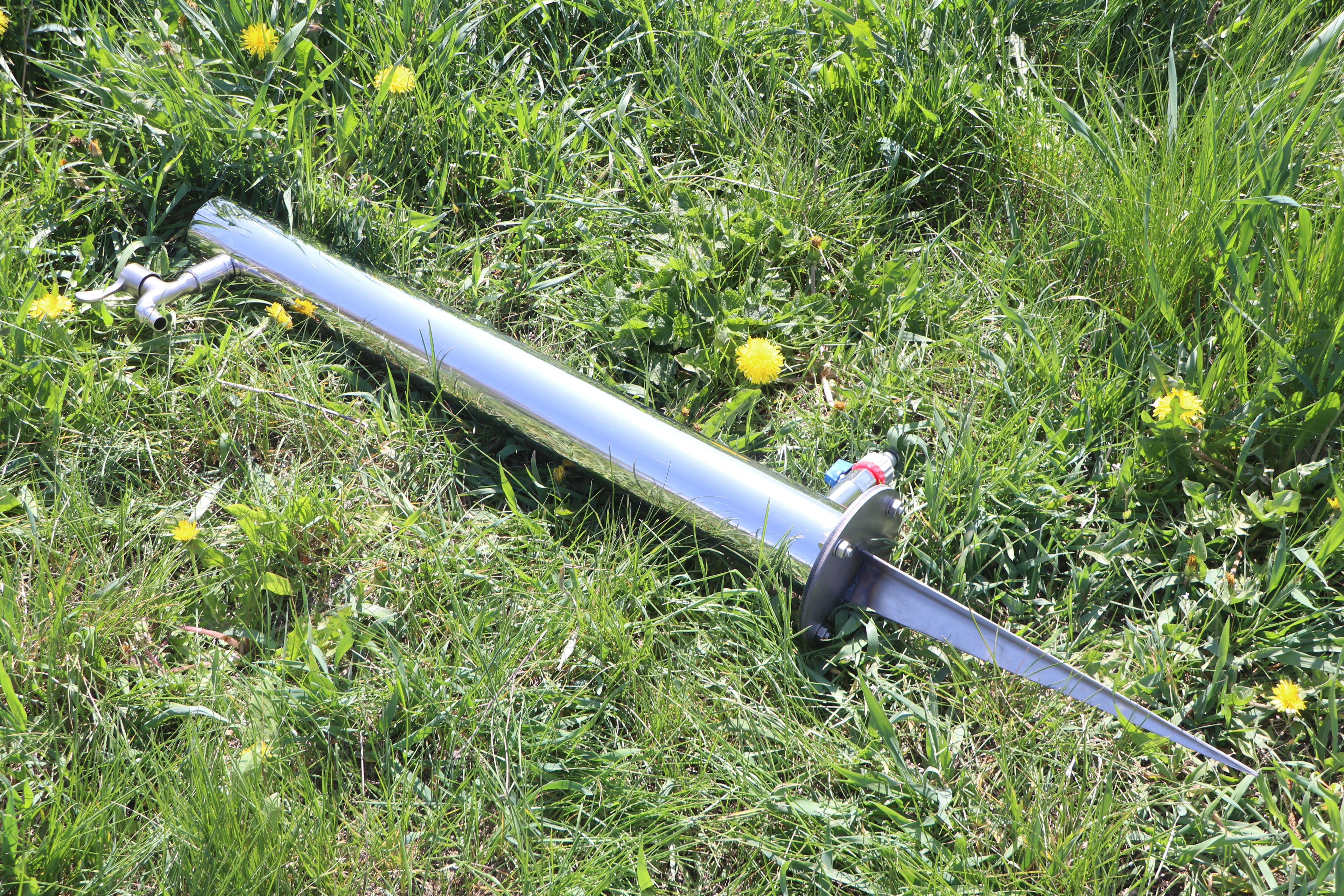 Garden water column.Stainless steel