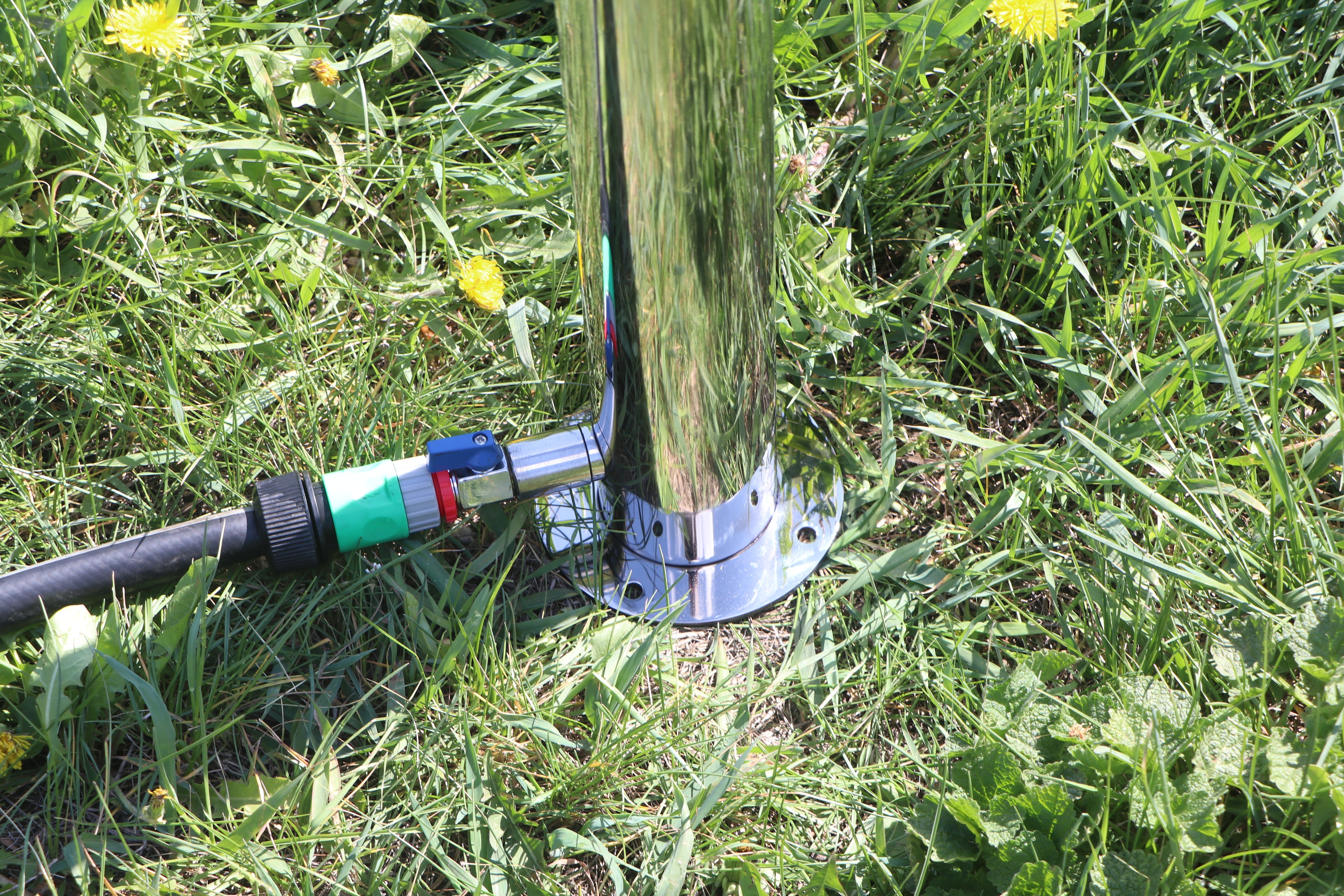 Garden water column.Stainless steel