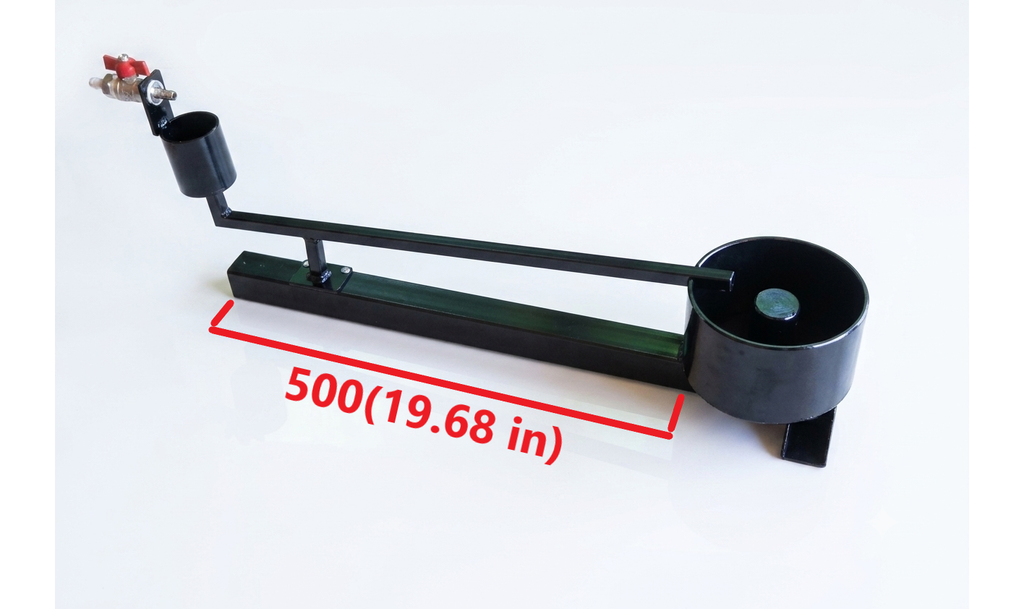 A 20 kW waste oil burner with a 500 mm extended tube