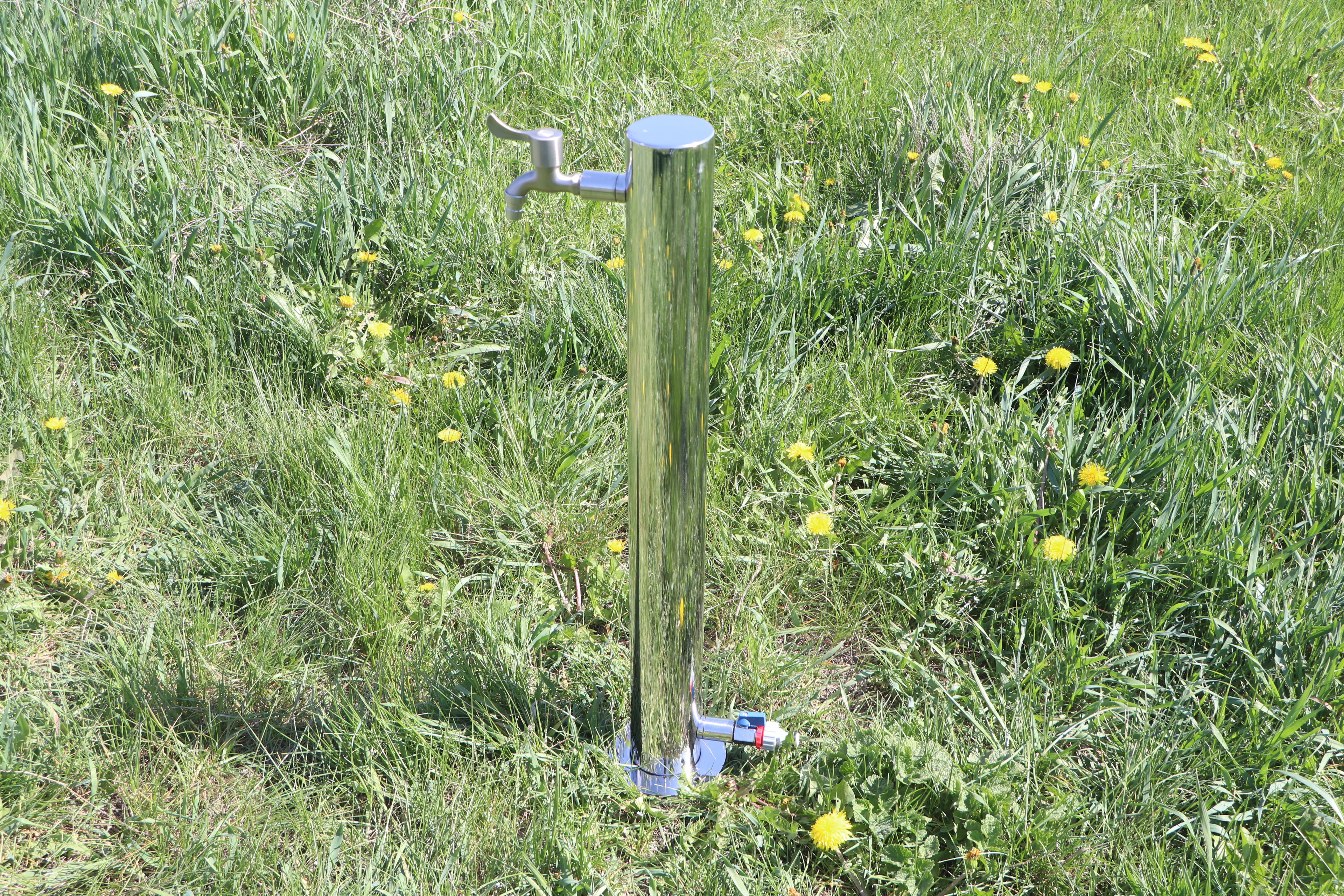Garden water column.Stainless steel