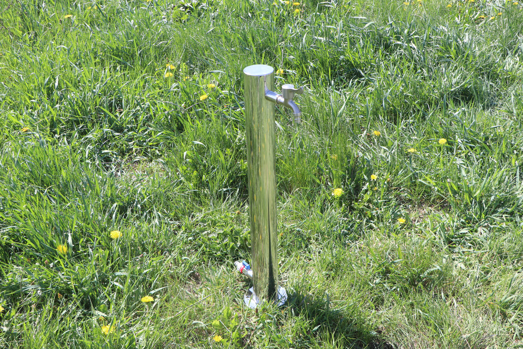 Garden water column.Stainless steel