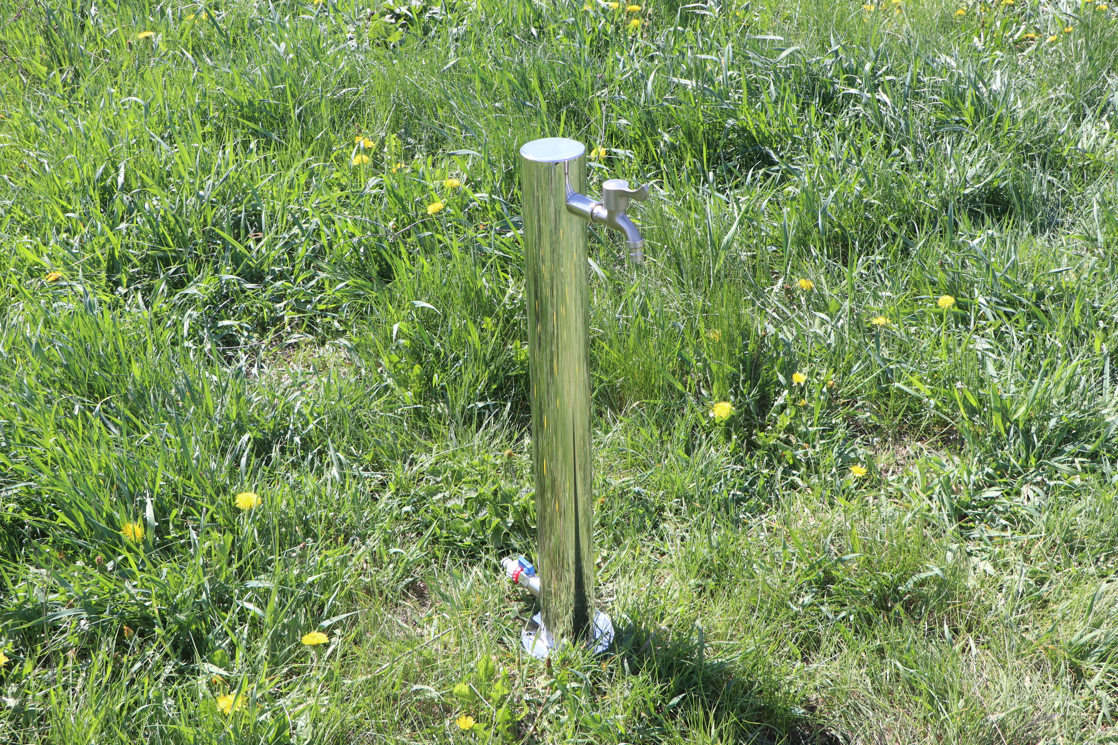 Garden water column.Stainless steel