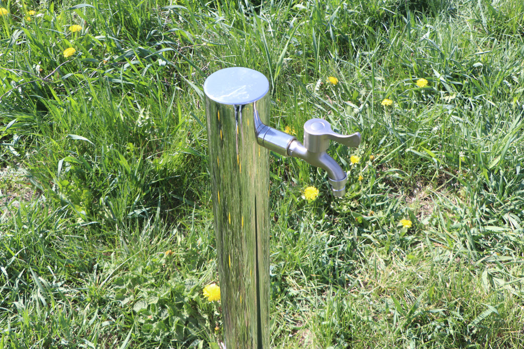 Garden water column.Stainless steel