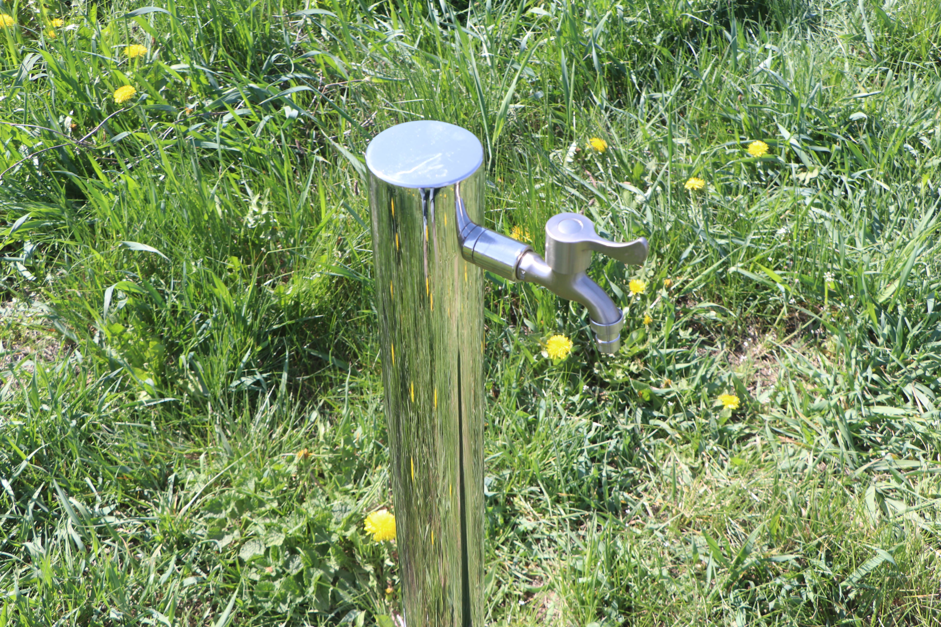 Garden water column.Stainless steel