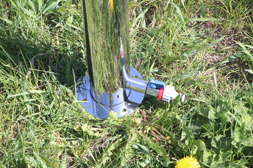 Garden water column.Stainless steel