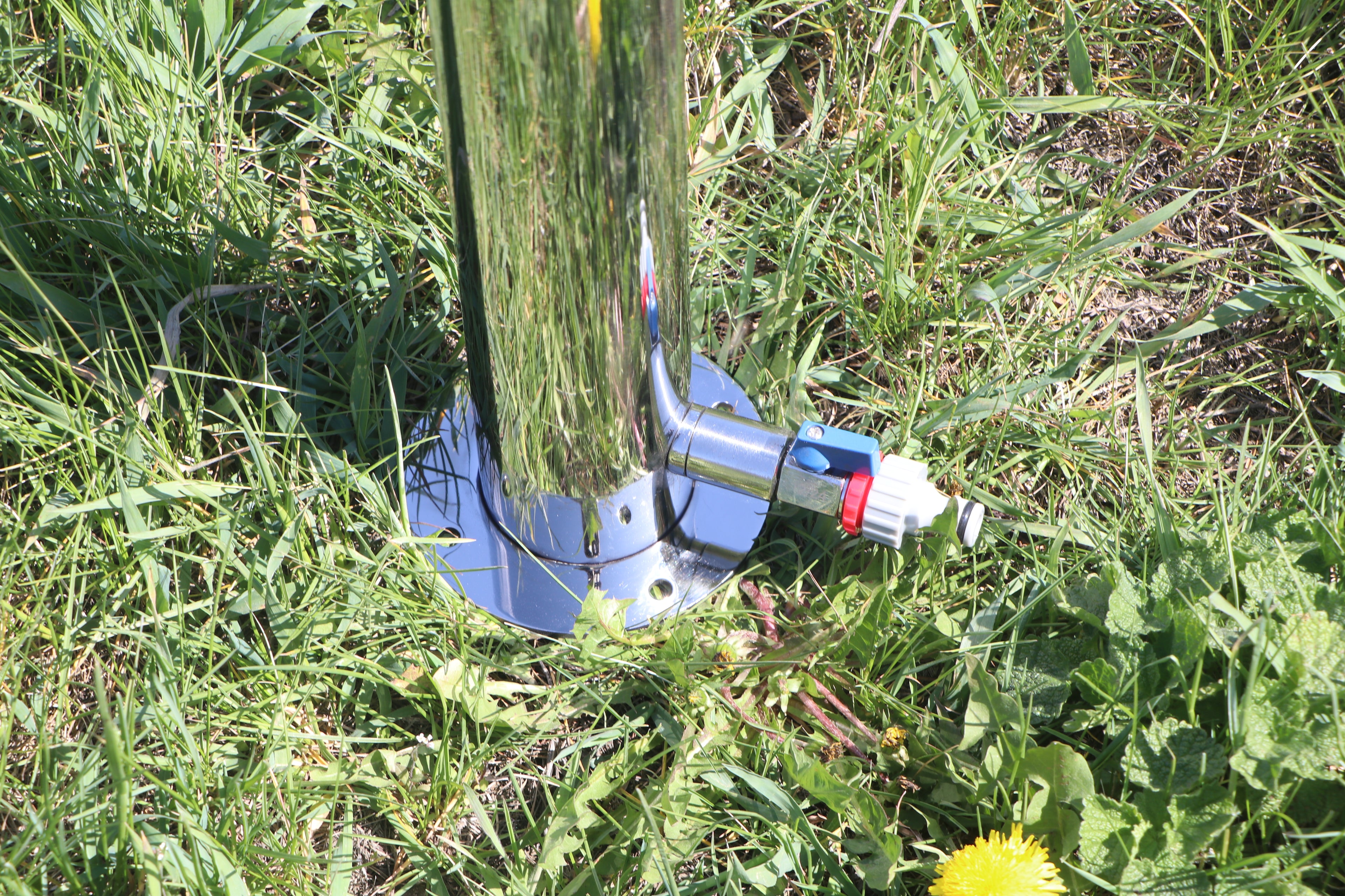 Garden water column.Stainless steel
