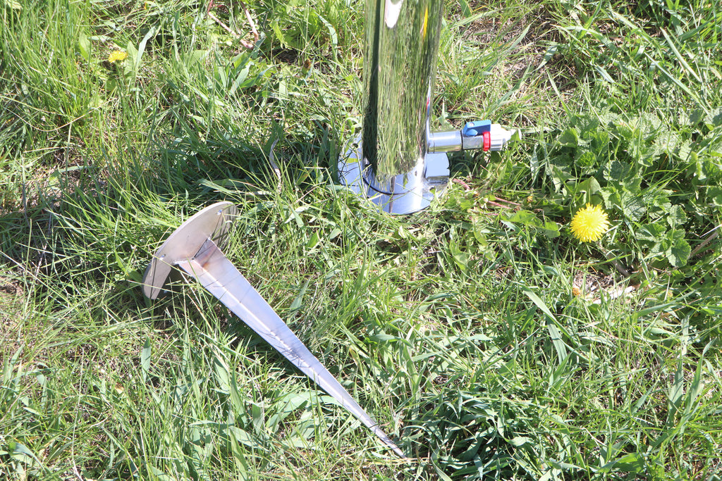 Garden water column.Stainless steel