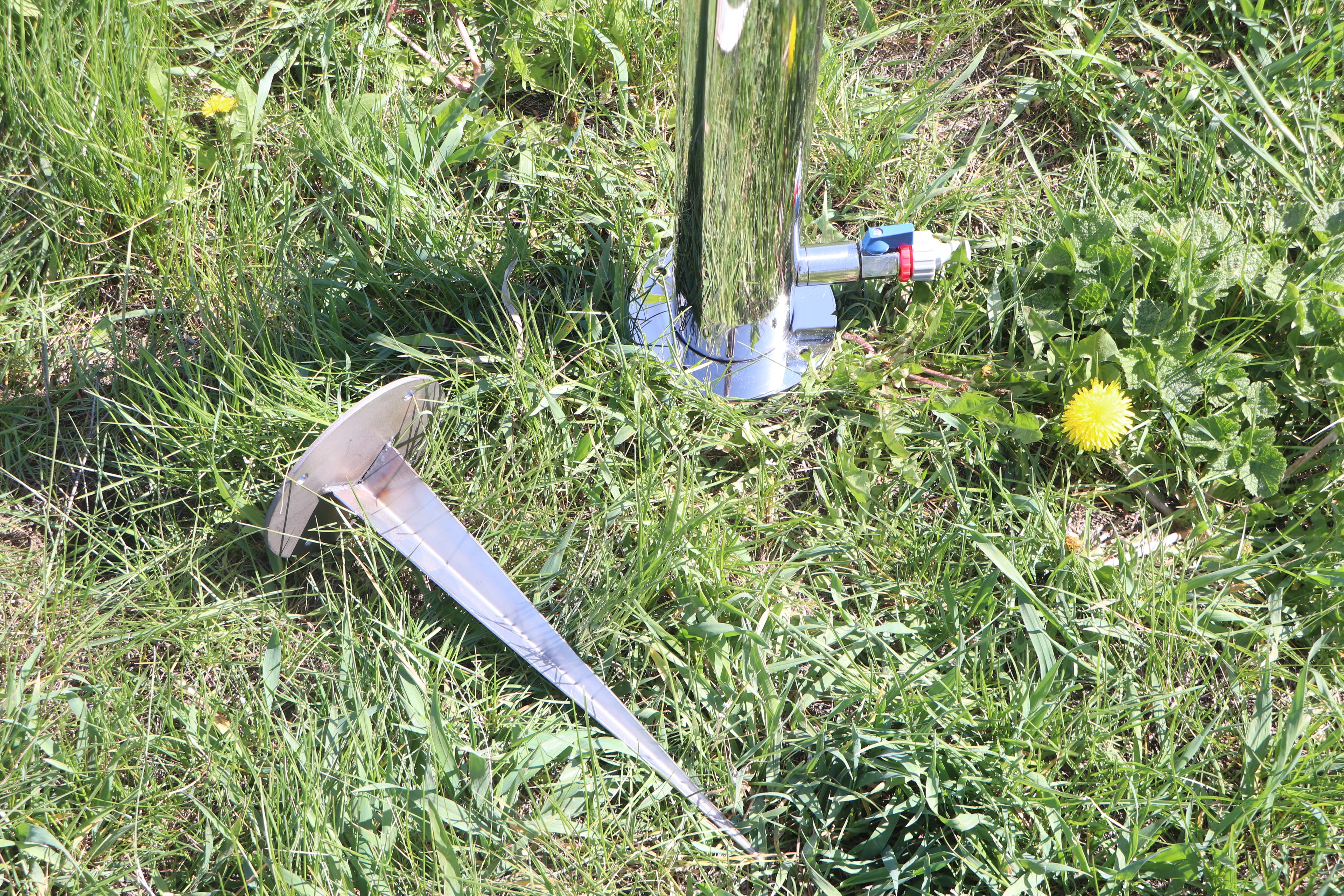 Garden water column.Stainless steel