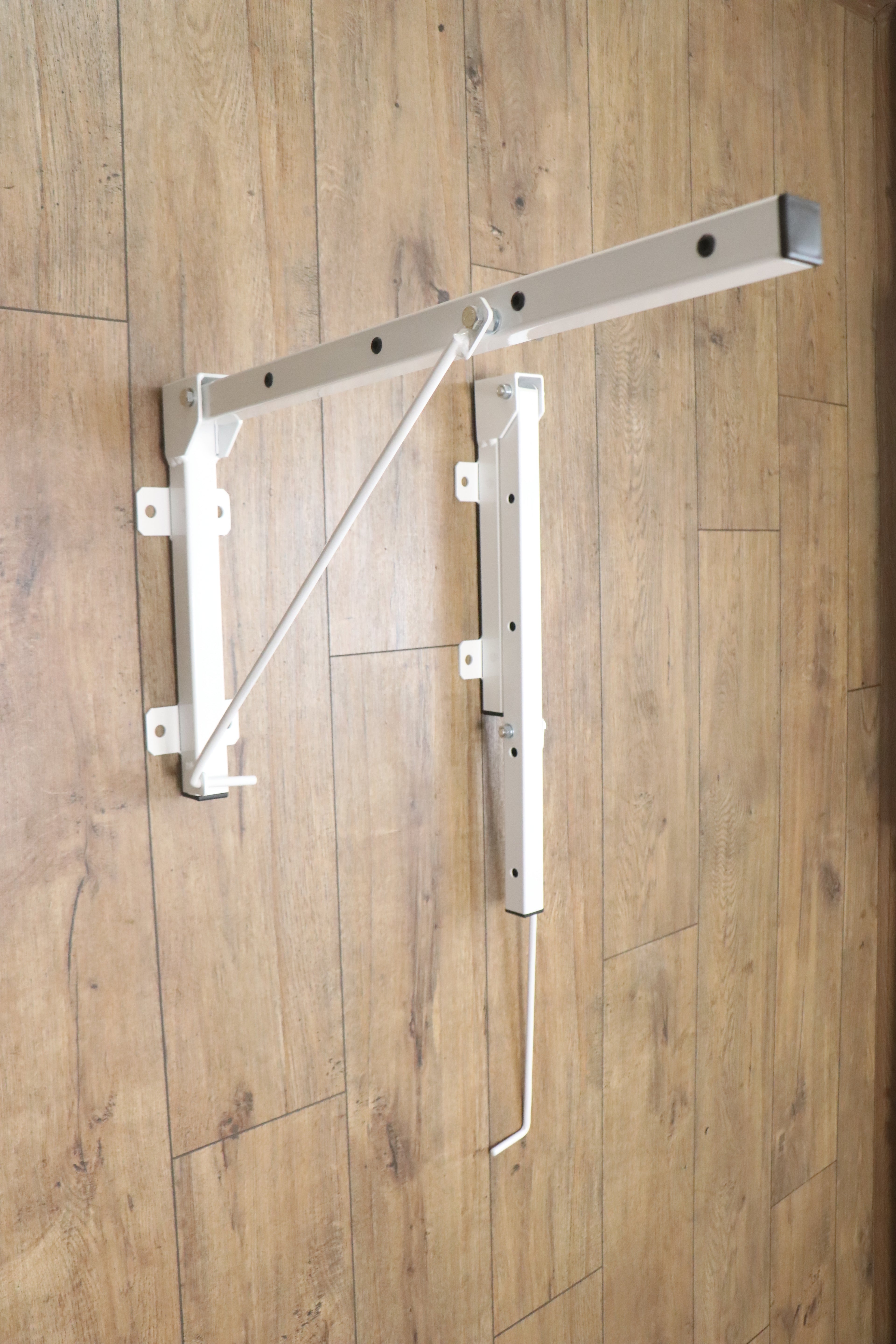Wall-mounted clothes drying rack set – 2 brackets, rope, and fasteners