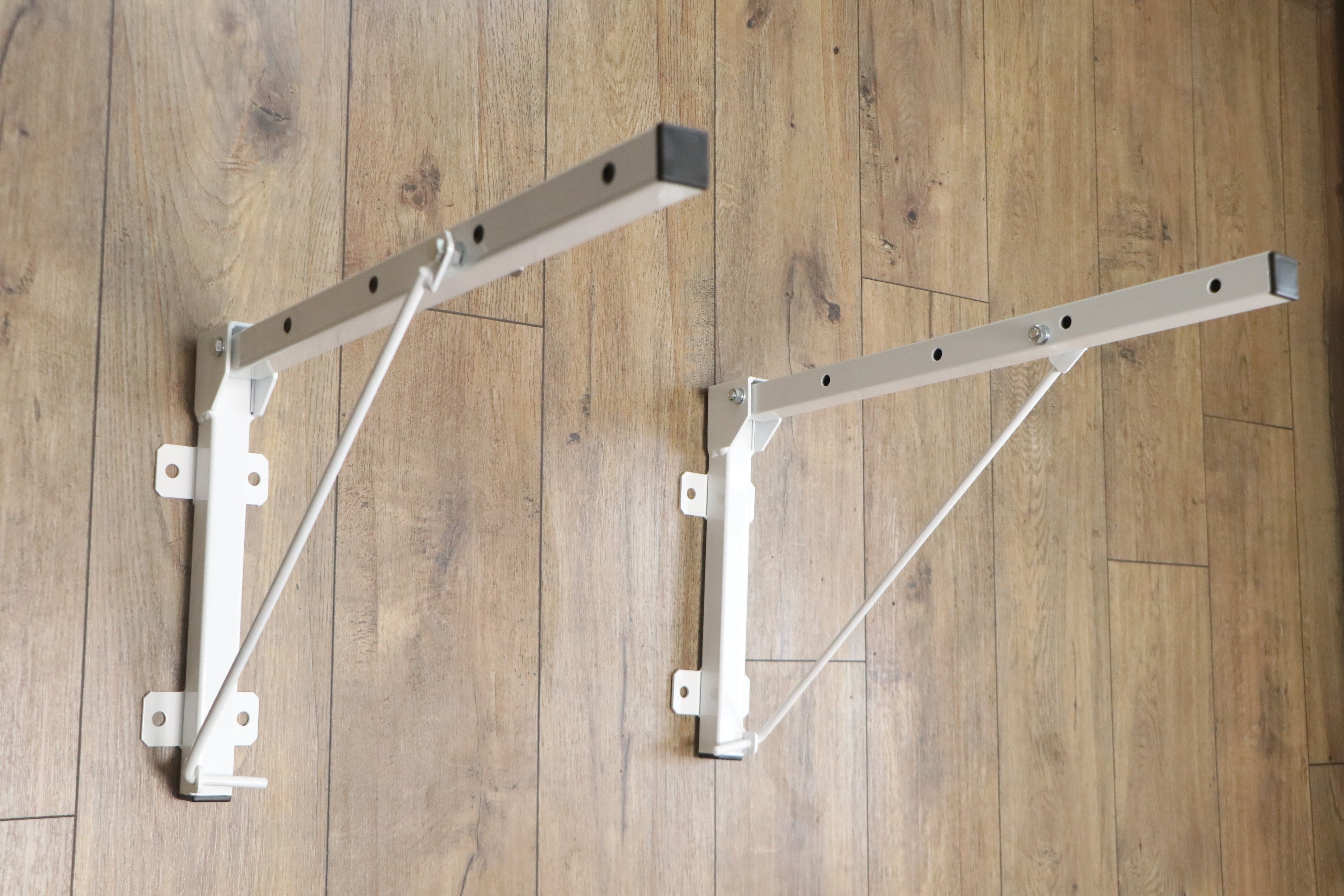 Wall-mounted clothes drying rack set – 2 brackets, rope, and fasteners