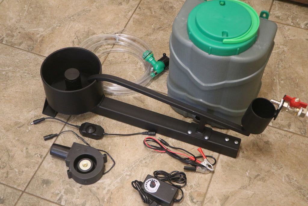 Complete 20 kW smokeless waste oil burner with two fans included