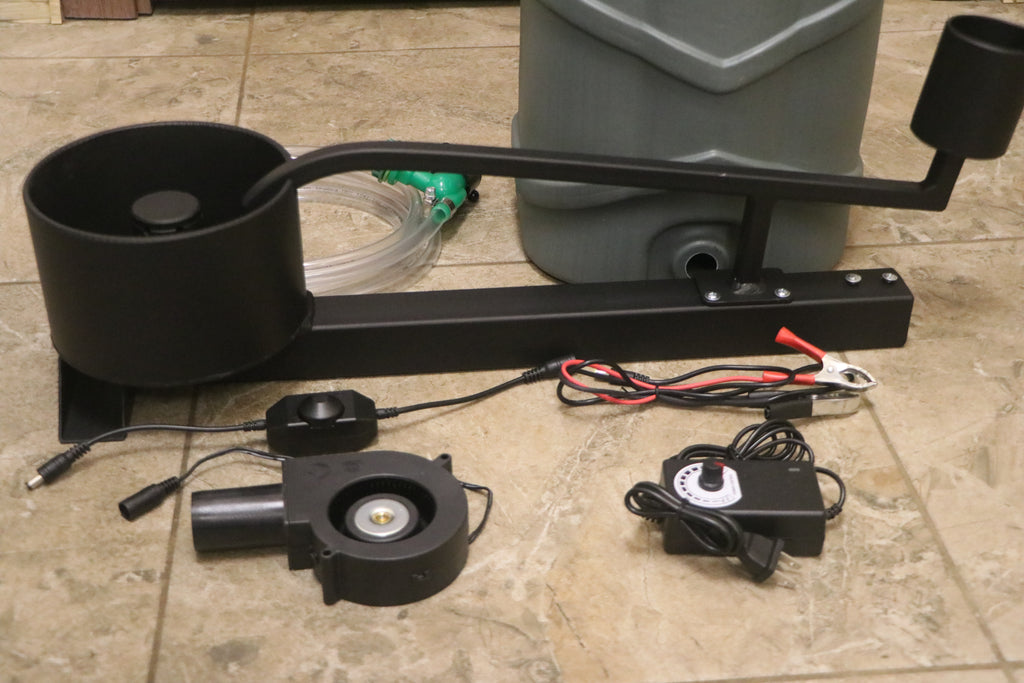 Complete 20 kW smokeless waste oil burner with two fans included