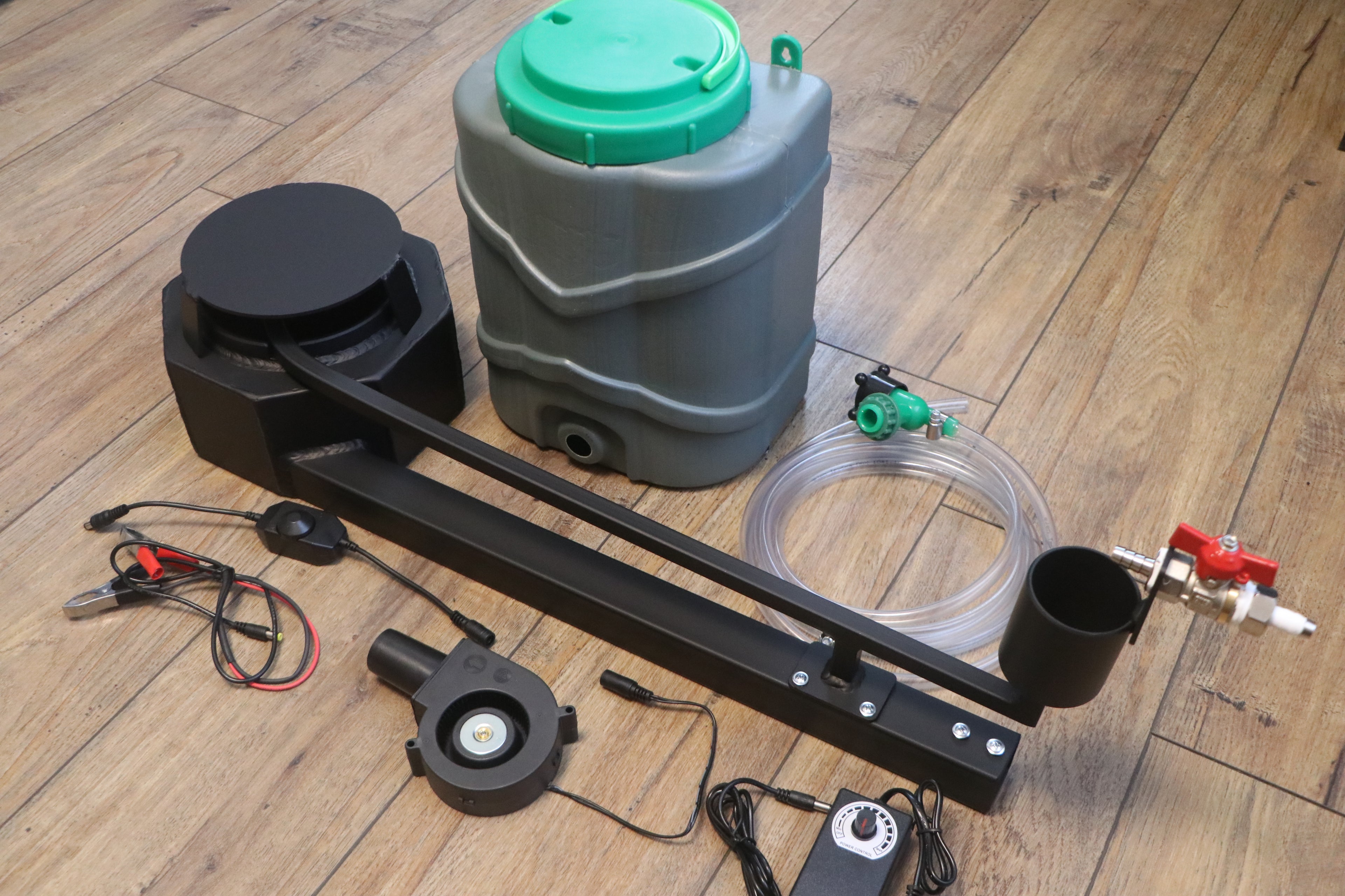 A complete 25 kW waste oil burner kit with a 450mm/ 17.71in