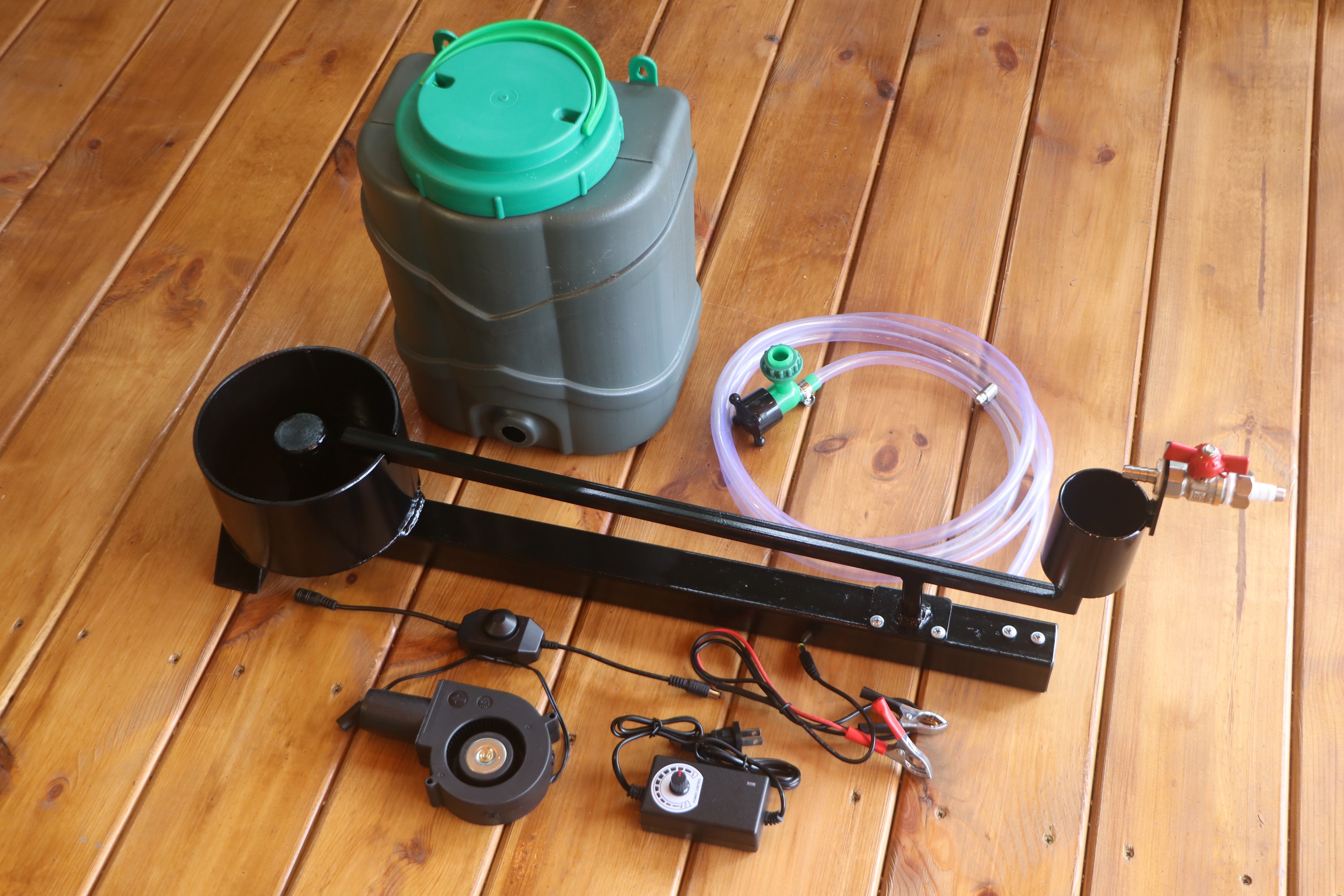 A 20 kW waste oil burner with a 550 mm extended tube