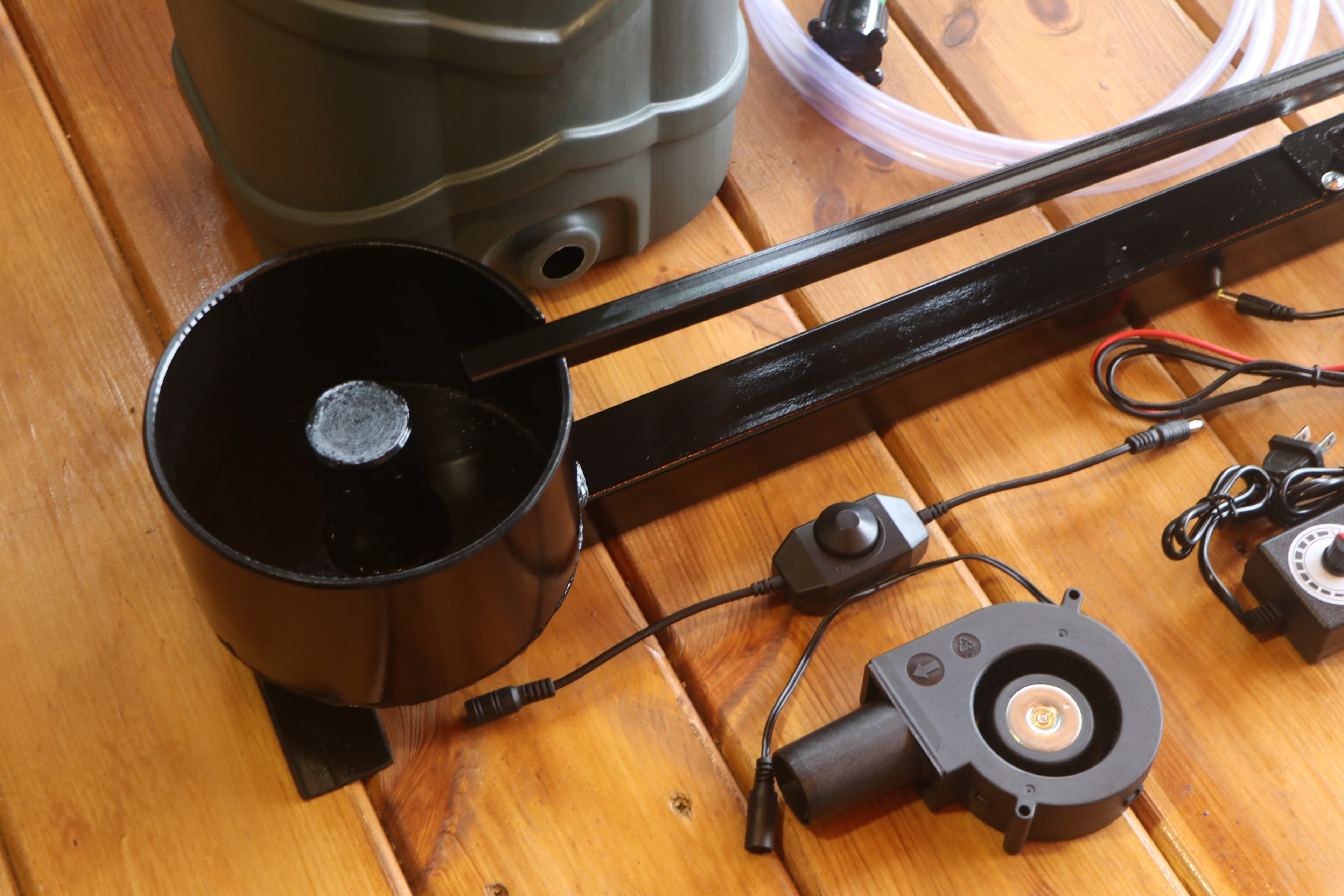 A 20 kW waste oil burner with a 550 mm extended tube